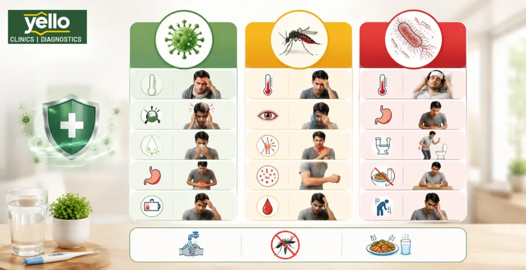 Viral Fever vs Dengue vs Typhoid